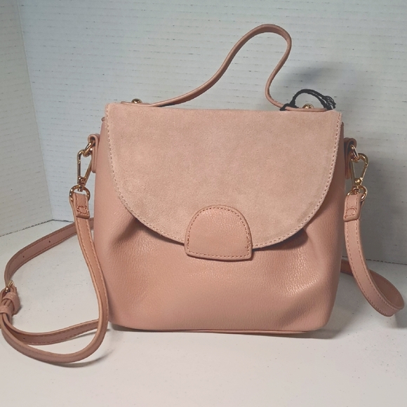 Moda Luxe Handbags - NWT Chic Pink Leather Crossbody Bag with Adjustable Strap By Moda Luxe